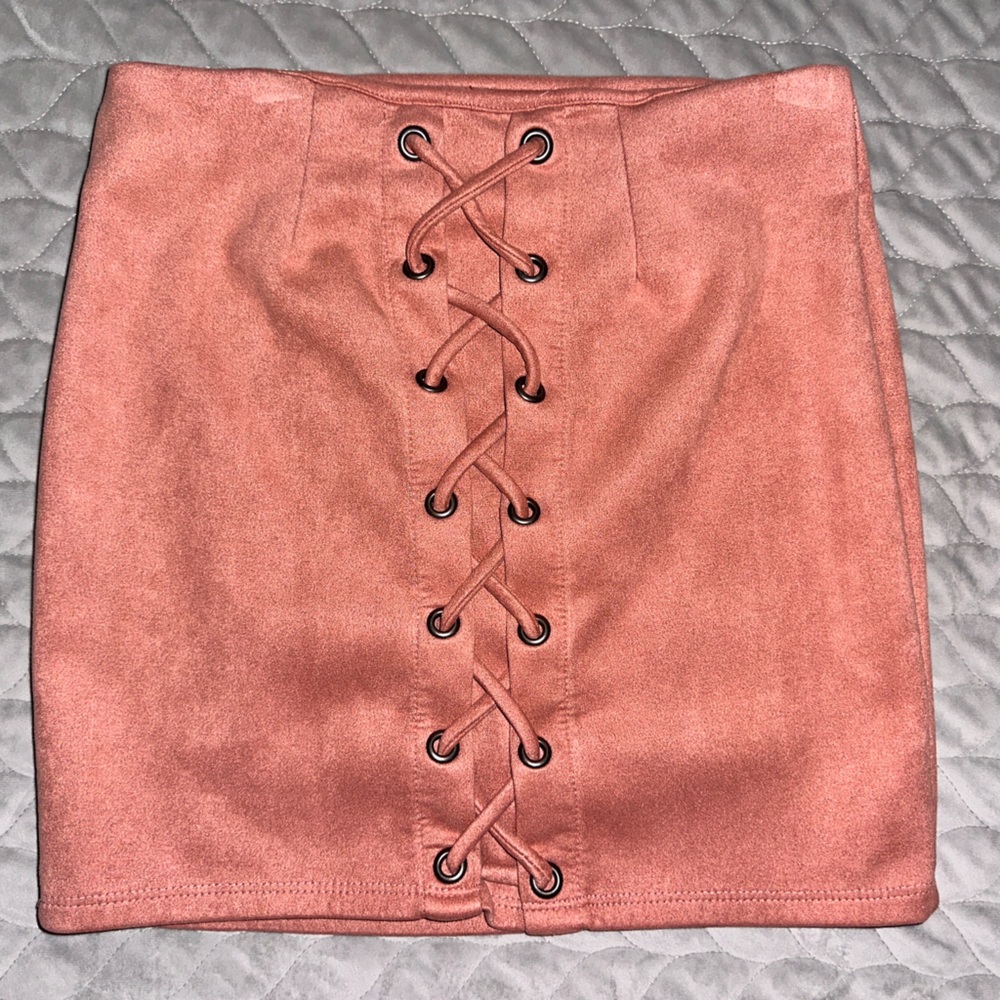 Mini suede skirt
